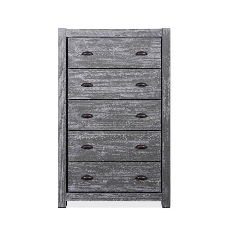 Cassettiera 5 cassetti in legno massello Montauk di Grain Wood Furniture
