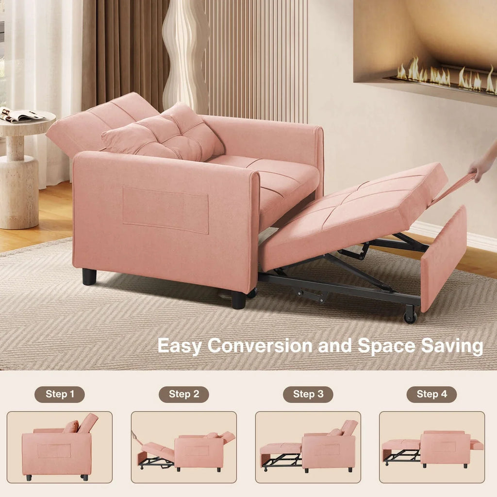 Divano letto trasformabile 3-in-1, Poltrona letto estraibile, Letto pieghevole convertibile per soggiorno