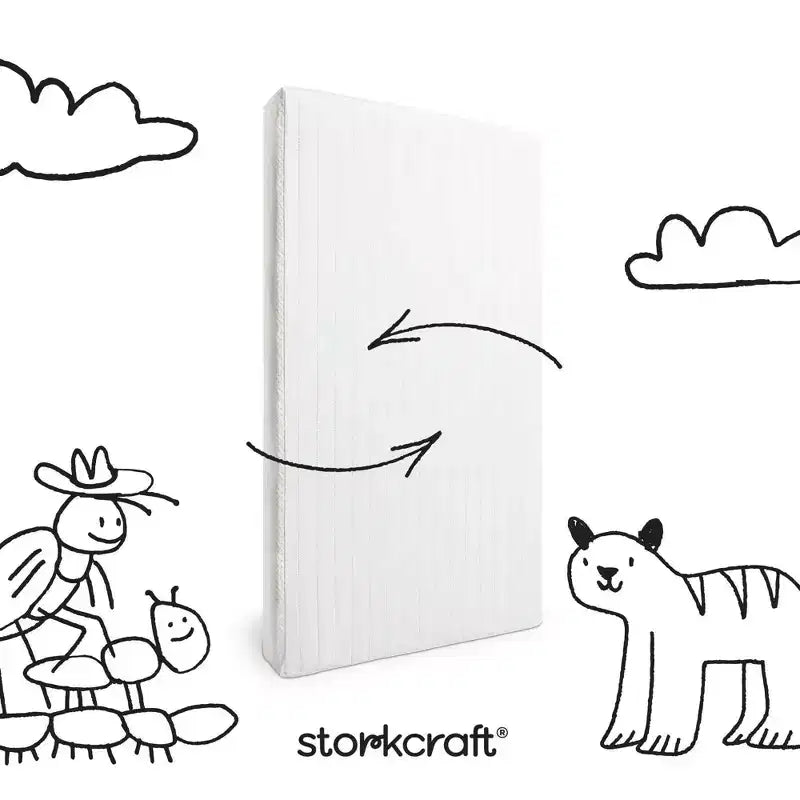 Storkcraft 6" Water-Resistant Grow-with-Me Dual-Sided Baby Crib and Toddler Bed Mattress: Firm Feel, Removable Mesh Cover, Fiber Fill