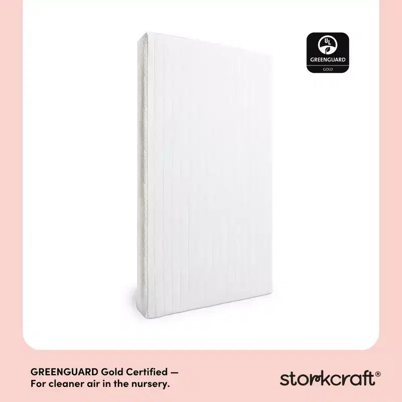 Storkcraft 6" Water-Resistant Grow-with-Me Dual-Sided Baby Crib and Toddler Bed Mattress: Firm Feel, Removable Mesh Cover, Fiber Fill