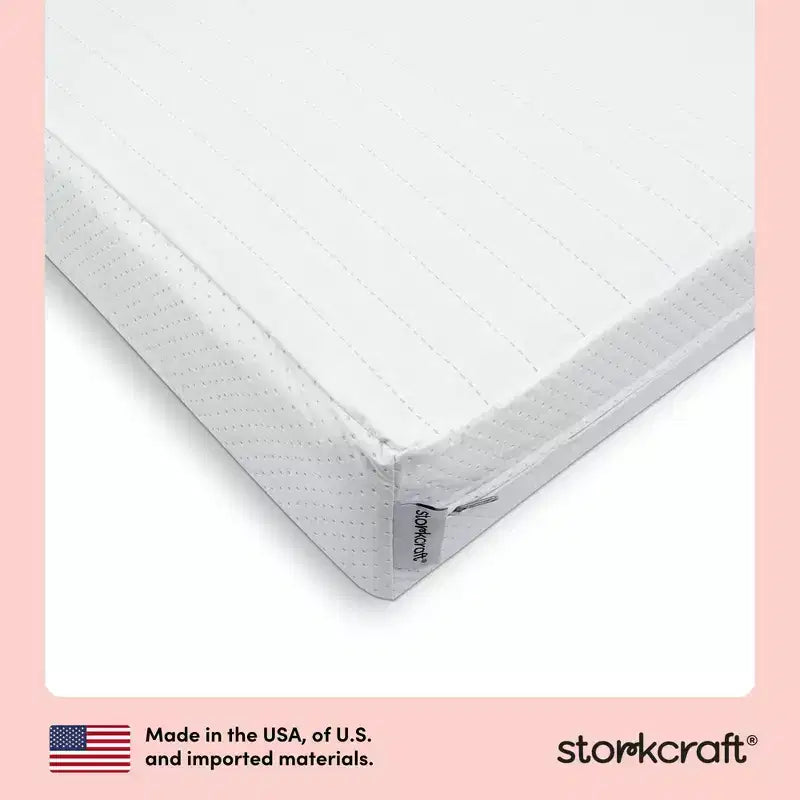 Storkcraft 6" Water-Resistant Grow-with-Me Dual-Sided Baby Crib and Toddler Bed Mattress: Firm Feel, Removable Mesh Cover, Fiber Fill