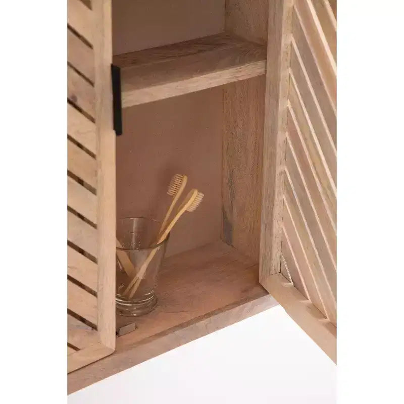 Kate & Laurel All Things Decor Mezzeta Tall 2 Door Bath Cabinet Natural