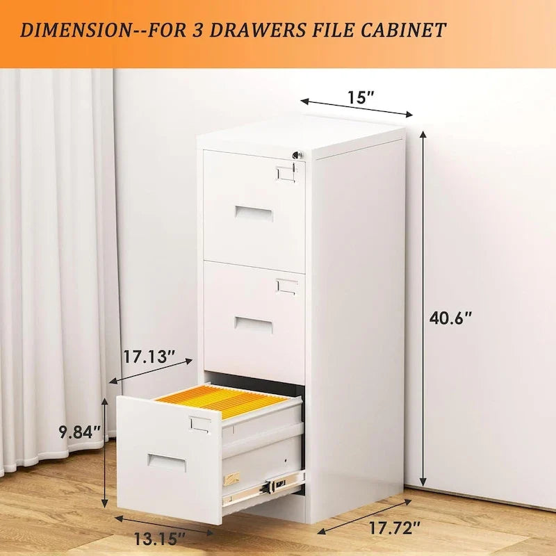 Classificatore verticale/mobile a 3 cassetti per ufficio domestico