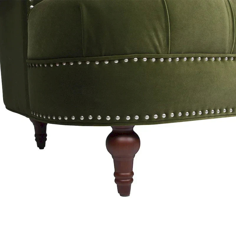 Divano Chesterfield trapuntato in velluto La Rosa 84 Mid-Century Modern