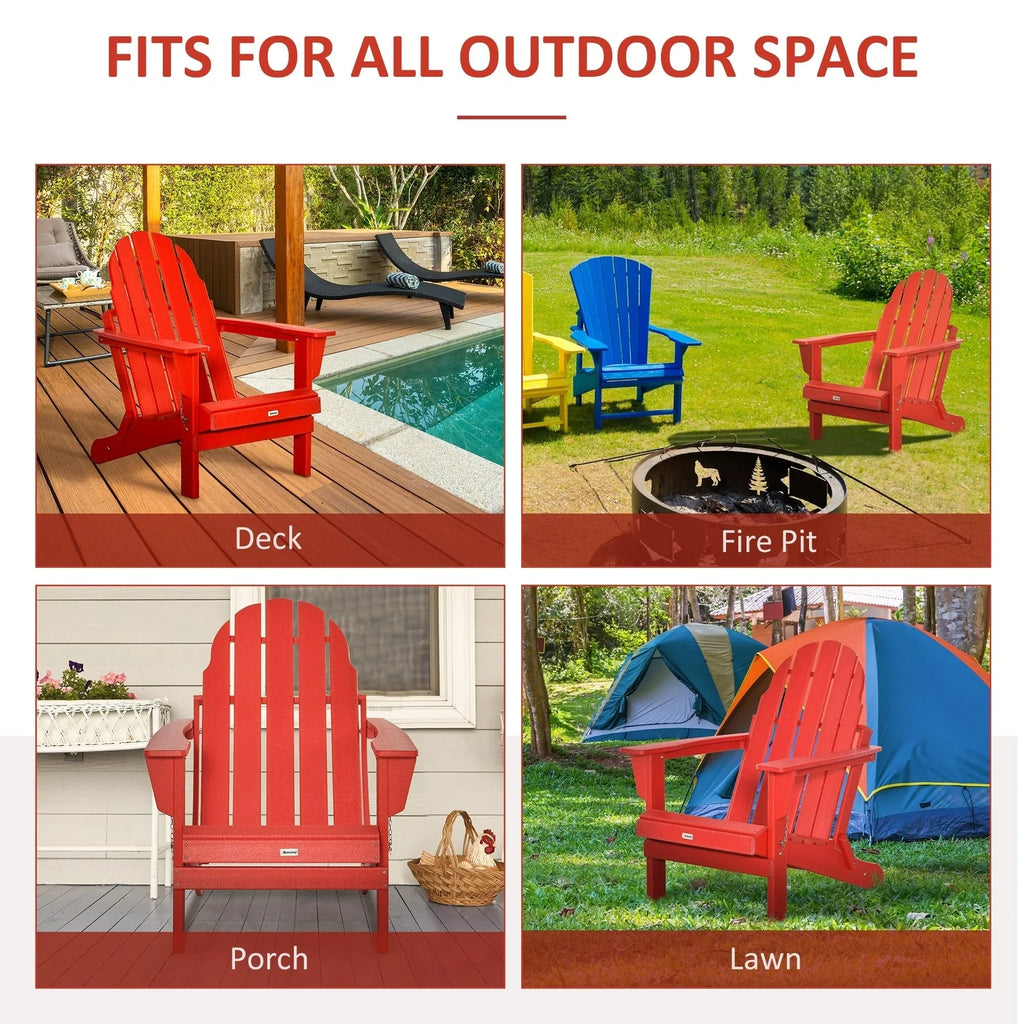 Sedia Adirondack pieghevole, sedie a sdraio in plastica HDPE per esterni per tutte le stagioni, per patio, terrazza e arredi da giardino