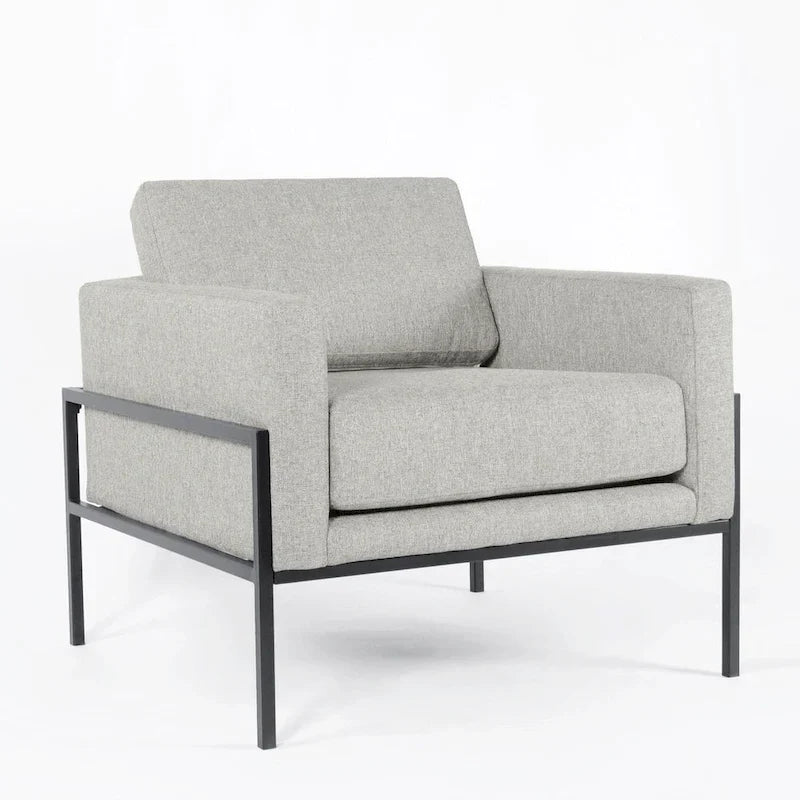 Poltrona club moderna HomePop imbottita con struttura in metallo