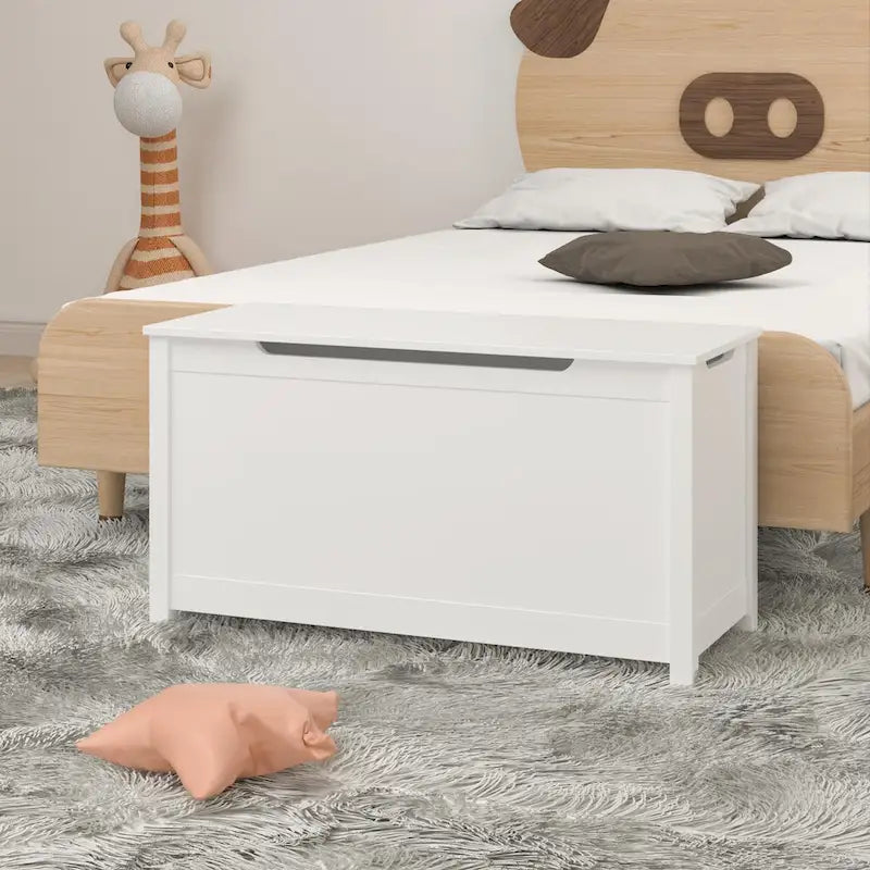 Contenitore portagiochi in legno per bambini con coperchio incernierato di sicurezza, per bambini dai 3 anni in su
