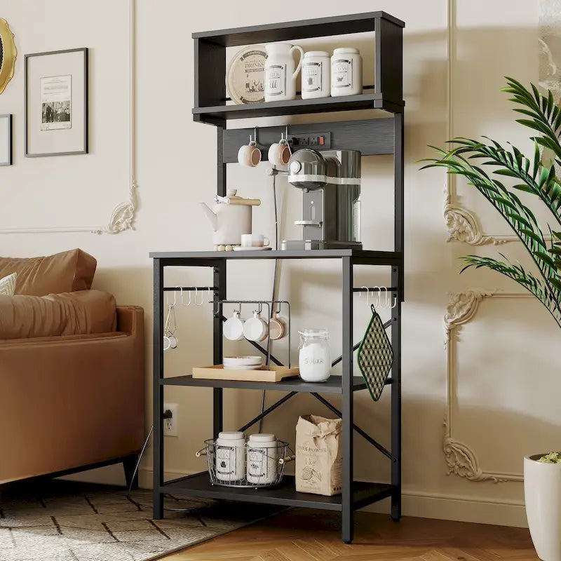 Scaffale da cucina per fornaio da 60 pollici con credenza 8 ganci laterali