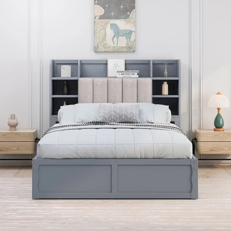 Struttura letto con 4 cassetti contenitore portatili sotto il letto