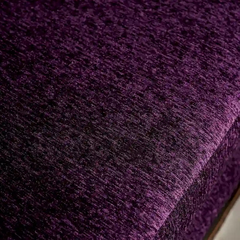 Divanetto Grendel tradizionale in ciniglia viola con braccioli arrotolati di Furniture of America