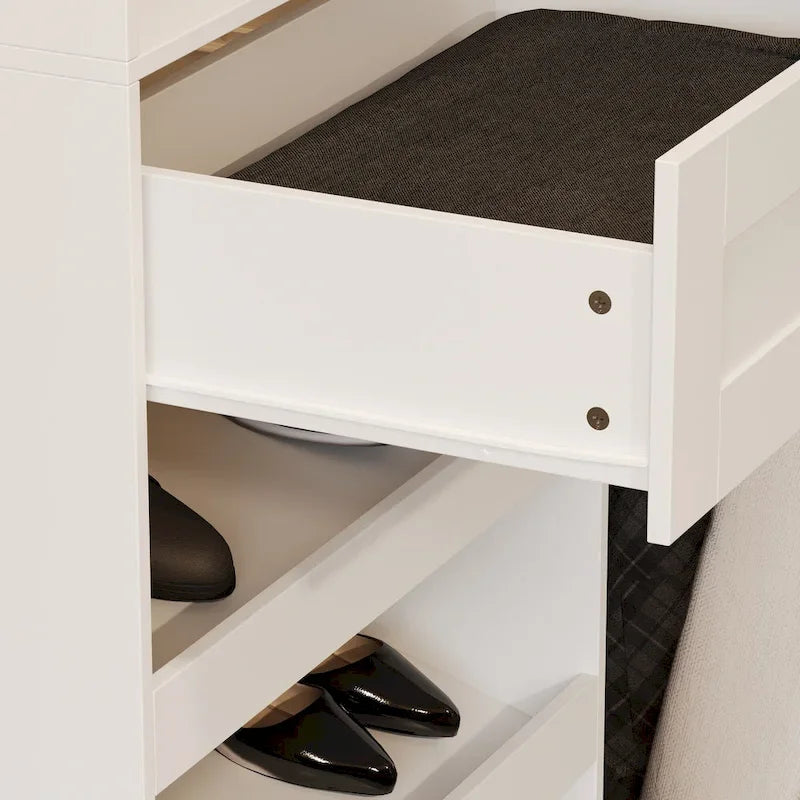 Armadio ad angolo con 2 aste appendiabiti, porta pantaloni e scarpiera, Organizer Armadi