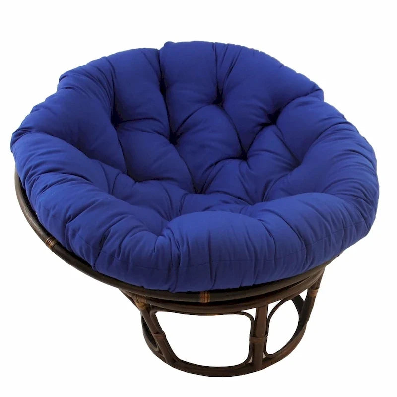 Sedia Papasan in rattan da 42 pollici con cuscino in twill