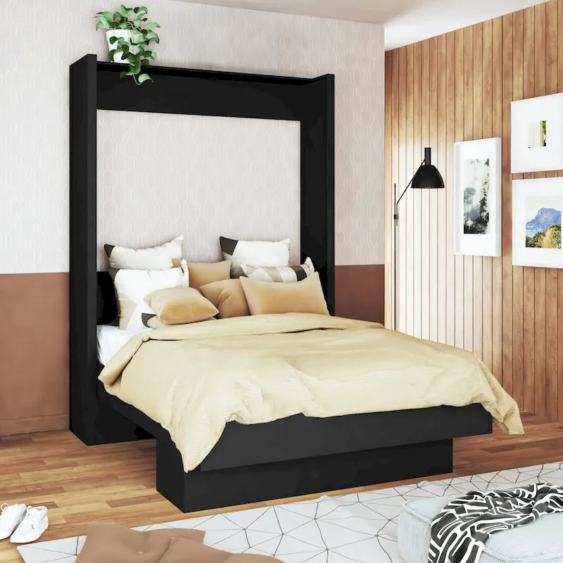 Letto a scomparsa contemporaneo Easy Lift Brazilian Queen con ripiano