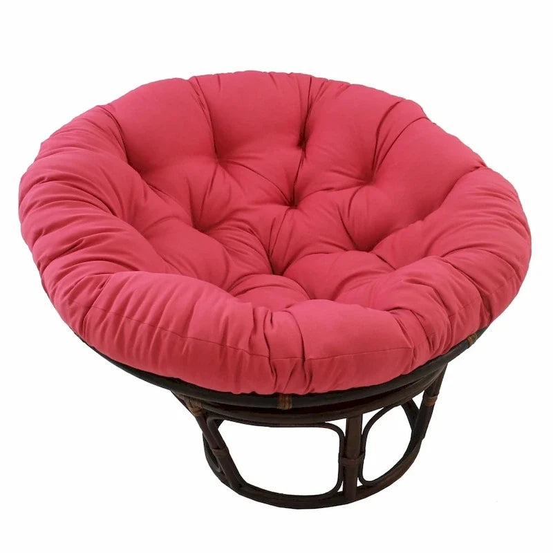 Sedia Papasan in rattan da 42 pollici con cuscino in twill