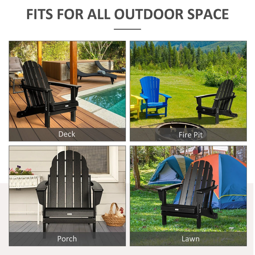 Sedia Adirondack pieghevole, sedie a sdraio in plastica HDPE per esterni per tutte le stagioni, per patio, terrazza e arredi da giardino
