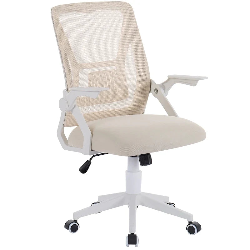 Javlergo Sedia da Ufficio Girevole a Schienale Medio con Supporto Lombare, Sedia da Scrivania Ergonomica da Computer in Rete con Braccioli