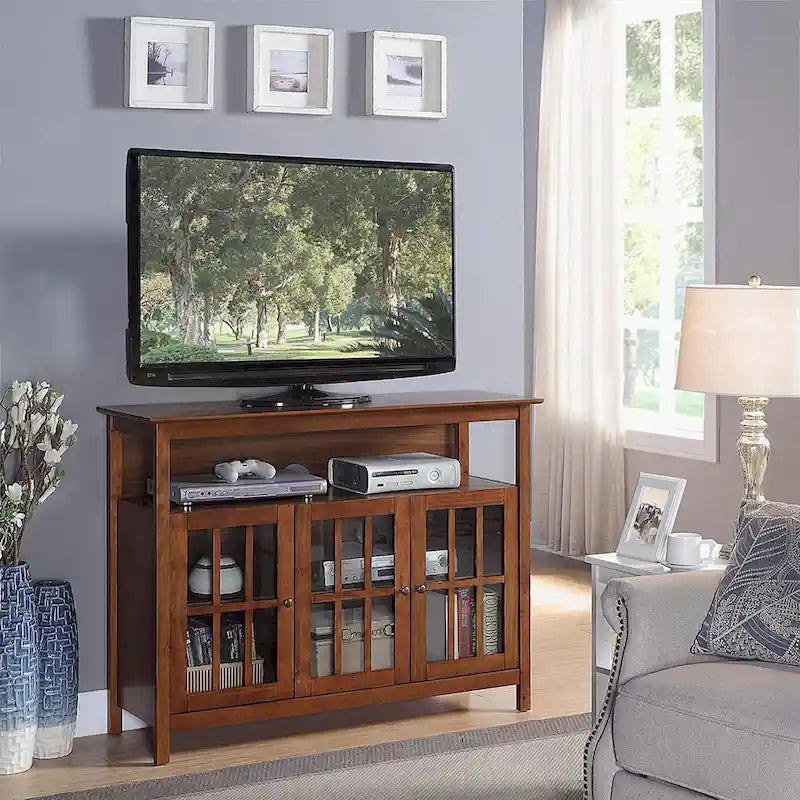 Convenience Concepts Big Sur Mobile TV Stand Deluxe con Armadietti e Ripiano per TV fino a 55 Pollici
