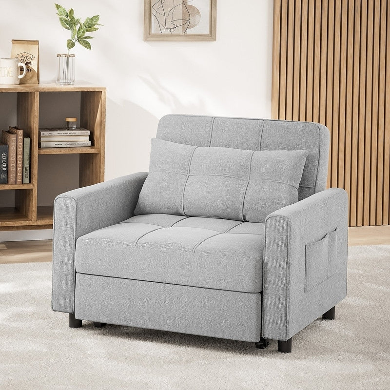Divano letto trasformabile 3-in-1, Poltrona letto estraibile, Letto pieghevole convertibile per soggiorno