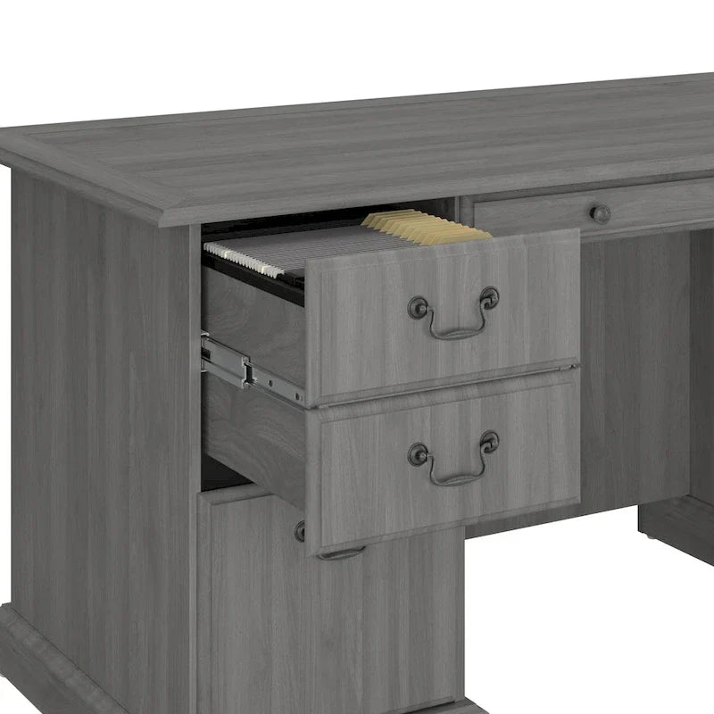 Scrivania Direzionale Bush Furniture Saratoga con Cassetti e Vani Contenitori