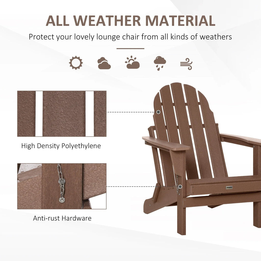 Sedia Adirondack pieghevole, sedie a sdraio in plastica HDPE per esterni per tutte le stagioni, per patio, terrazza e arredi da giardino