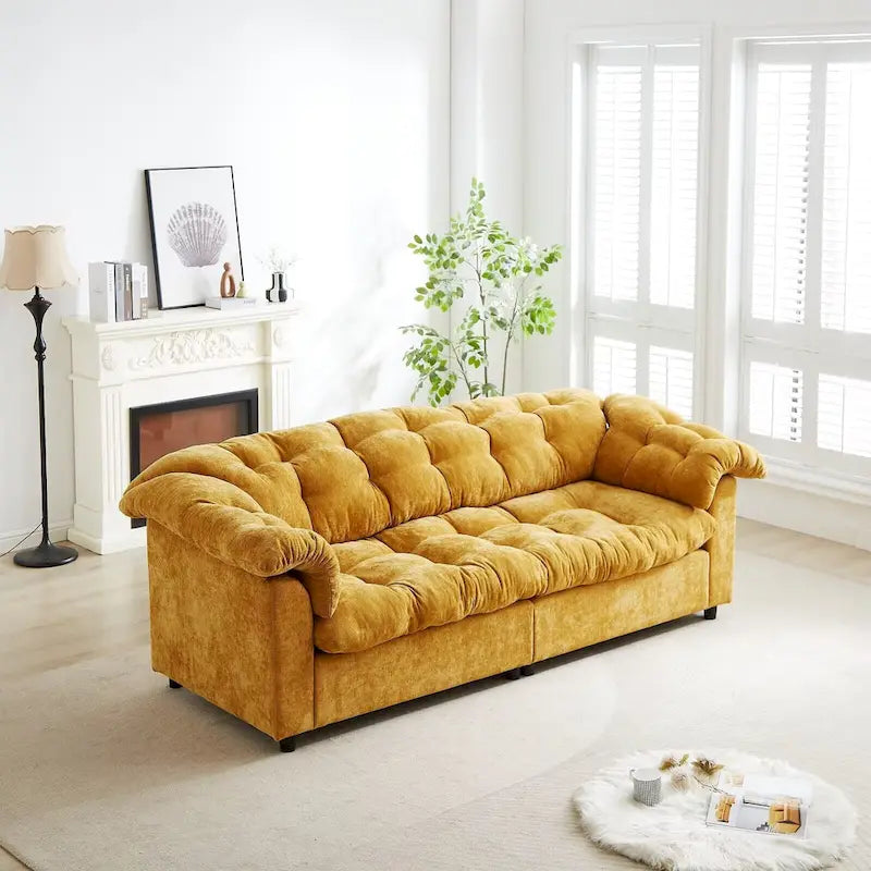 99.2  Divano profondo Chenille Comfort, Divano soffice effetto nuvola imbottito