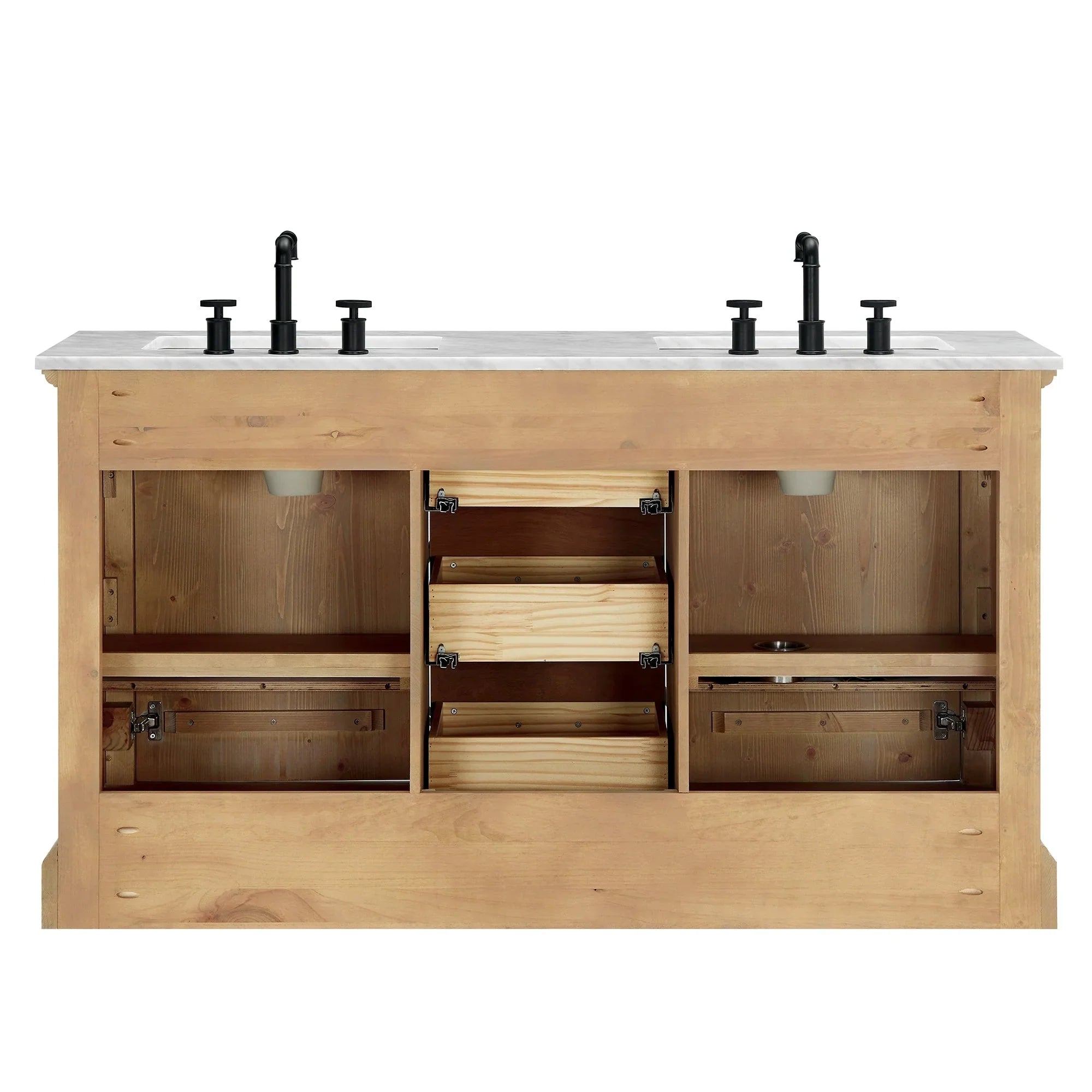 Mobile bagno Hervas con top in marmo naturale senza specchio