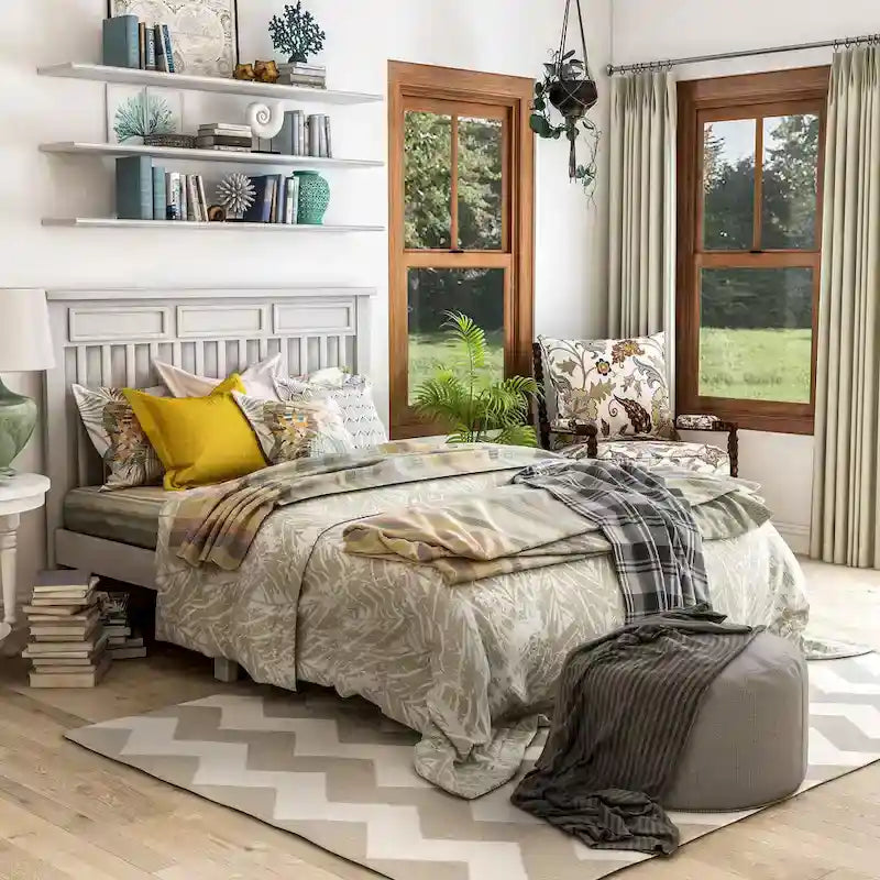 Furniture of America Amanda Letto a piattaforma in stile tradizionale a doghe a una piazza e mezza