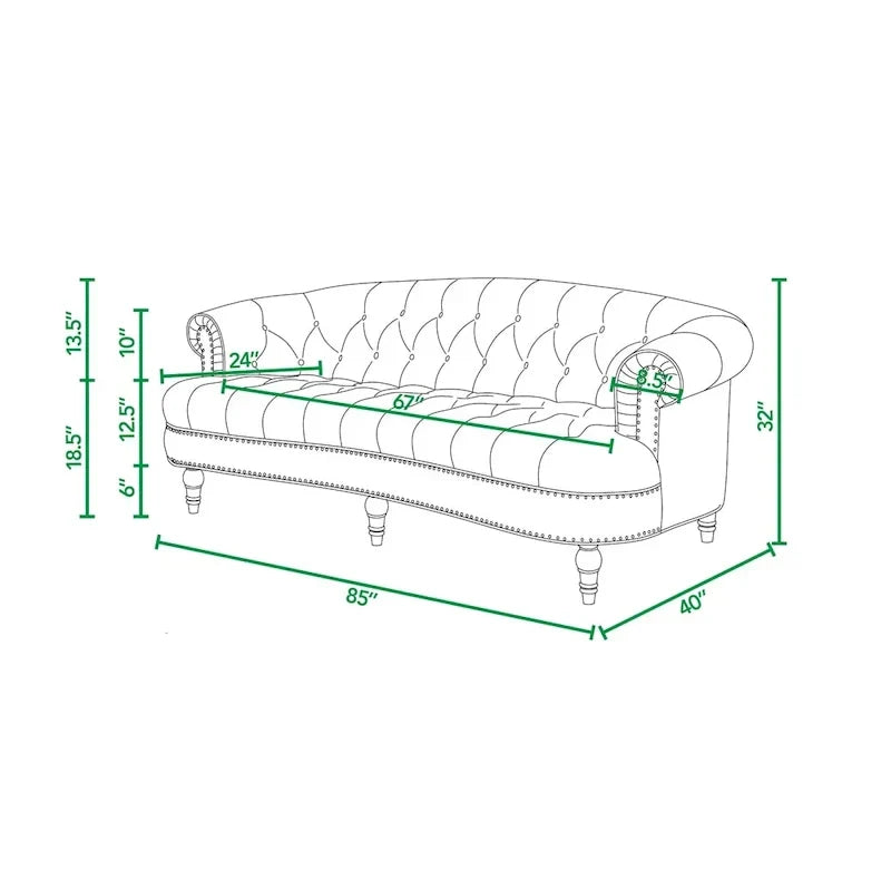 Divano Chesterfield trapuntato in velluto La Rosa 84 Mid-Century Modern