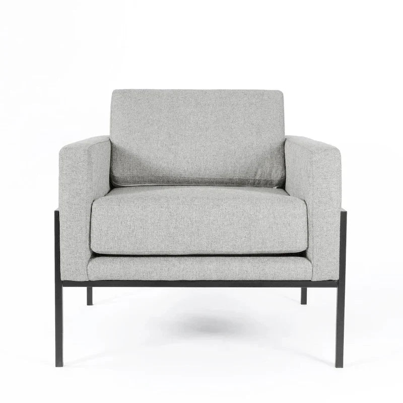 Poltrona club moderna HomePop imbottita con struttura in metallo