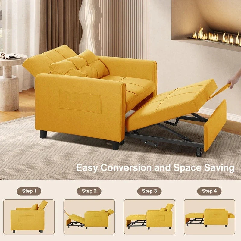 Divano letto trasformabile 3-in-1, Poltrona letto estraibile, Letto pieghevole convertibile per soggiorno