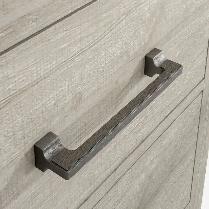 Set camera da letto 4 pezzi stile rustico - 2 comodini, 1 cassettone e 1 comò