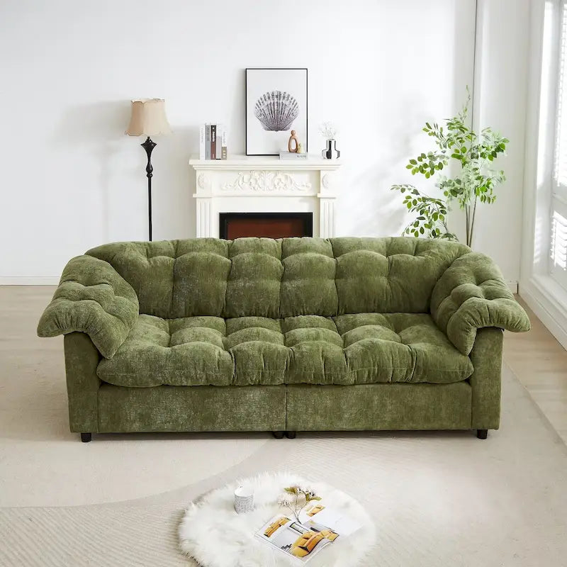 99.2  Divano profondo Chenille Comfort, Divano soffice effetto nuvola imbottito
