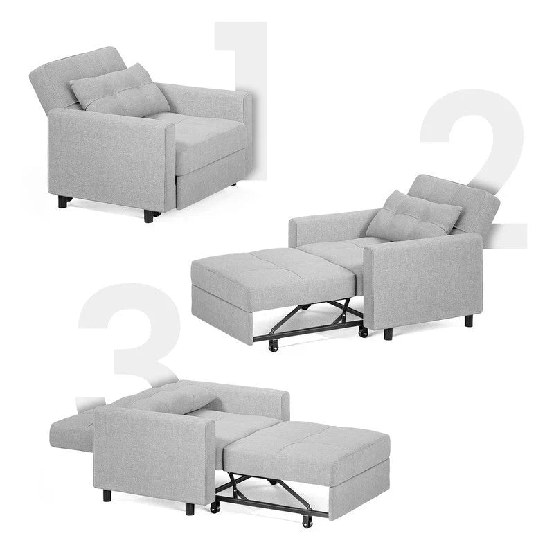 Divano letto trasformabile 3-in-1, Poltrona letto estraibile, Letto pieghevole convertibile per soggiorno