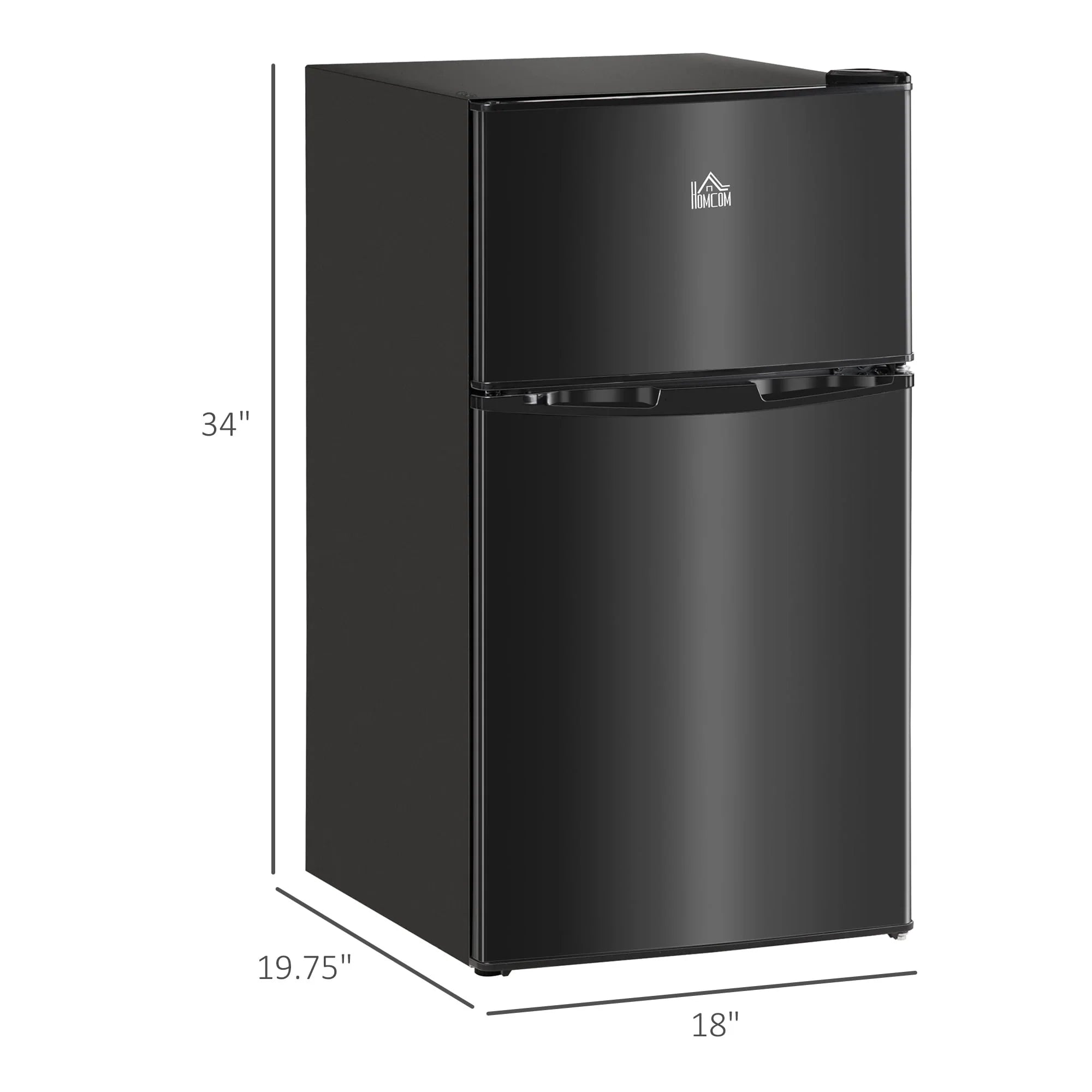 HOMCOM Mini Frigorifero a Doppia Porta con Congelatore, Frigo Compatto da 90 litri con Ripiano Regolabile, Termostato Regolabile