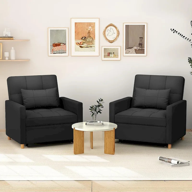 AECOJOY Poltrona Letto 3 in 1 con Cuscino e Schienale Convertibile