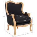 Poltrona con orecchioni Kali Oak in lino naturale - 34Lx34Px40H