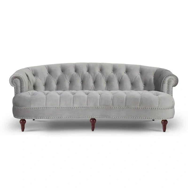 Divano Chesterfield trapuntato in velluto La Rosa 84 Mid-Century Modern