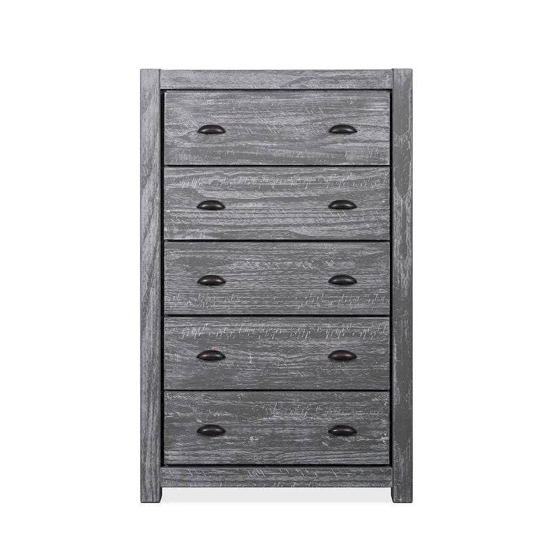 Cassettiera 5 cassetti in legno massello Montauk di Grain Wood Furniture