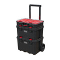 Keter Stack-n-Roll Set 3 pezzi per il trasporto e l'organizzazione degli utensili, sistema di valigette modulare in resina resistente