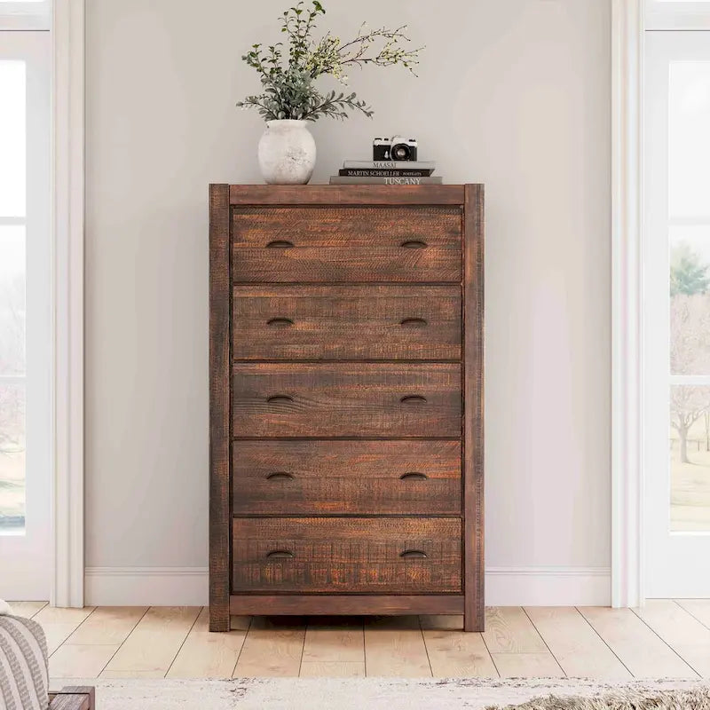 Cassettiera 5 cassetti in legno massello Montauk di Grain Wood Furniture