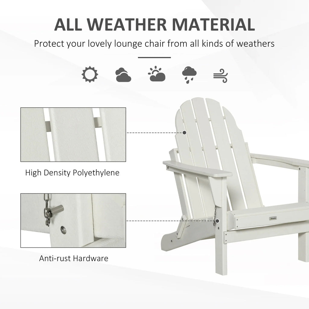 Sedia Adirondack pieghevole, sedie a sdraio in plastica HDPE per esterni per tutte le stagioni, per patio, terrazza e arredi da giardino