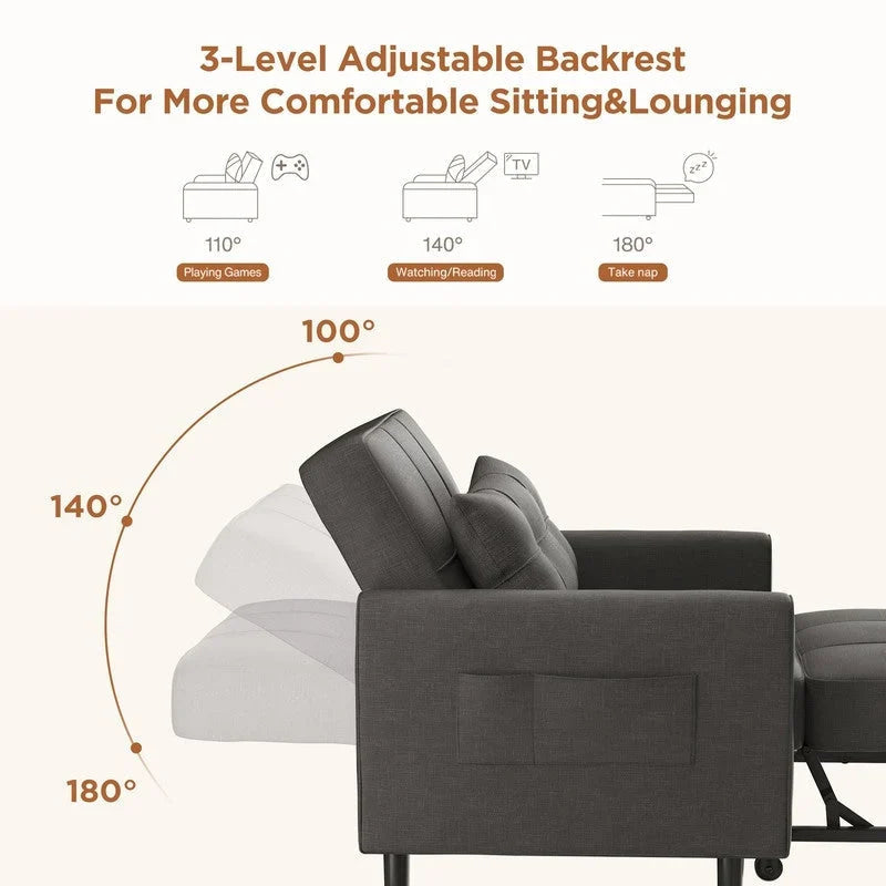 Divano letto trasformabile 3-in-1, Poltrona letto estraibile, Letto pieghevole convertibile per soggiorno