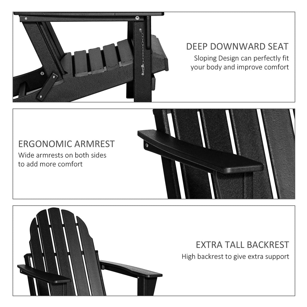 Sedia Adirondack pieghevole, sedie a sdraio in plastica HDPE per esterni per tutte le stagioni, per patio, terrazza e arredi da giardino