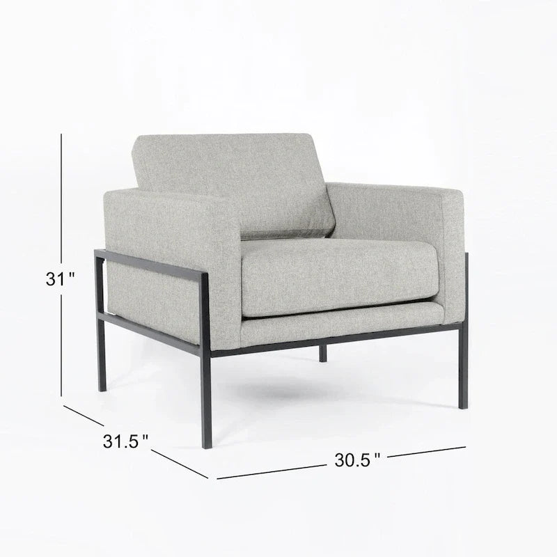 Poltrona club moderna HomePop imbottita con struttura in metallo