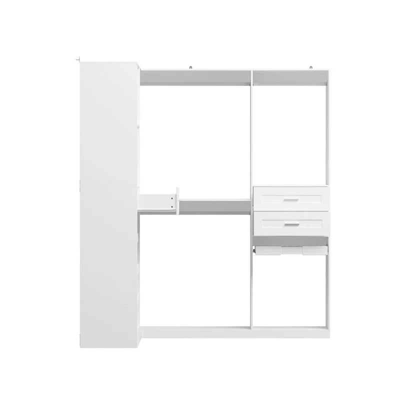Armadio ad angolo con 2 aste appendiabiti, porta pantaloni e scarpiera, Organizer Armadi