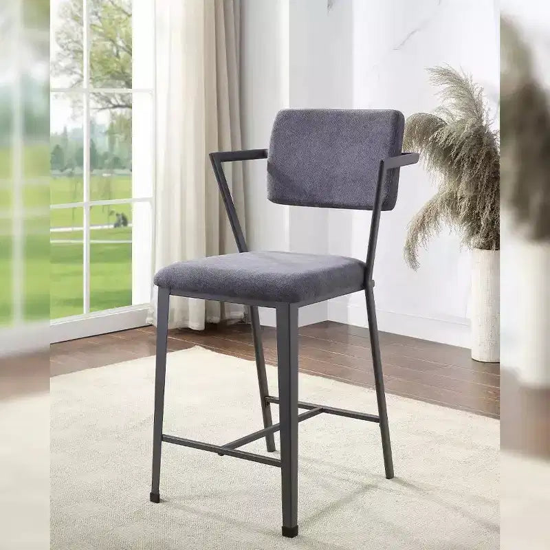 24" Counter Height Barstool Fabric and Gunmetal