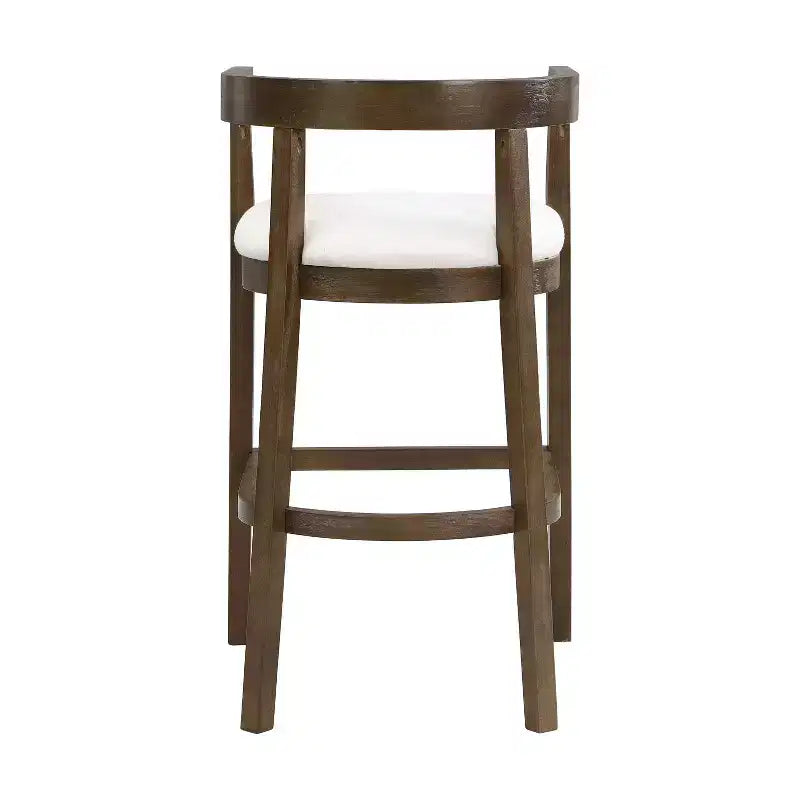 Christopher Knight Home Set of 2 Mary Upholstered Rubberwood with Open Curved Back Counter Height Barstools Walnut