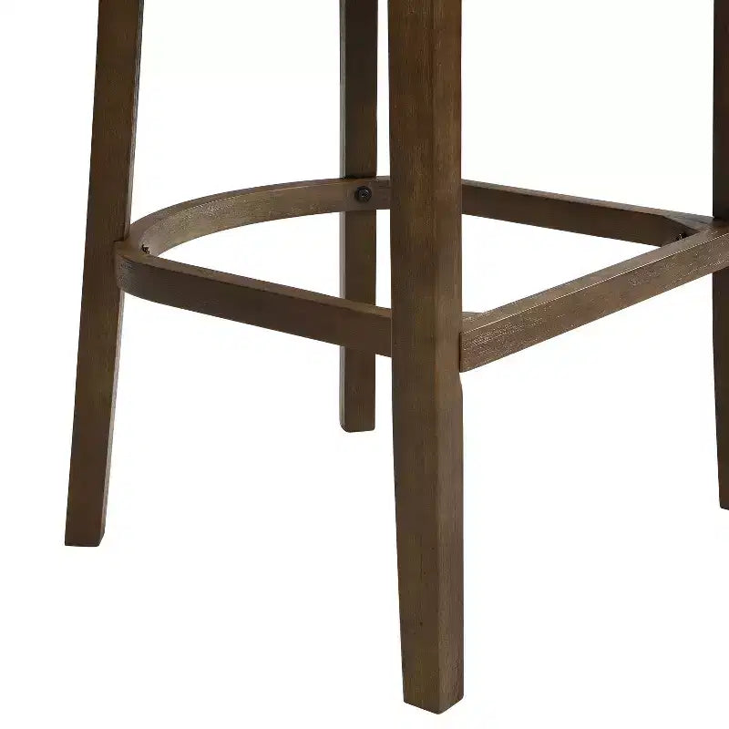 Christopher Knight Home Set of 2 Mary Upholstered Rubberwood with Open Curved Back Counter Height Barstools Walnut