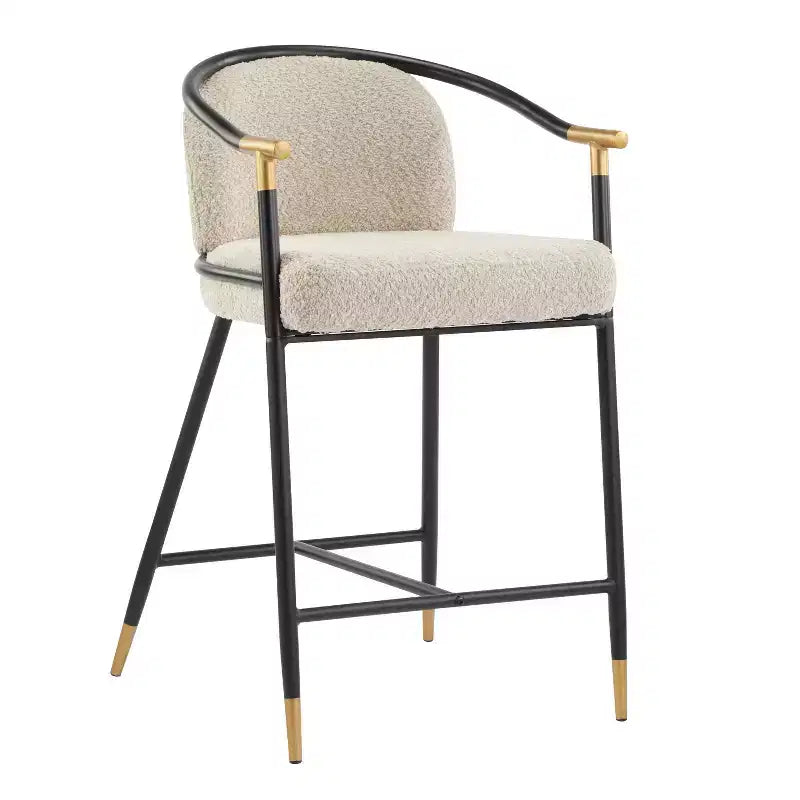 Christopher Knight Home Set of 2 26" Daniel Contemporary Upholstered Iron Counter Height Barstools Almond