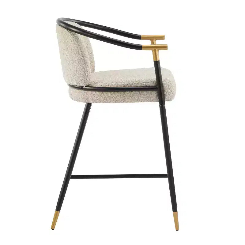 Christopher Knight Home Set of 2 26" Daniel Contemporary Upholstered Iron Counter Height Barstools Almond